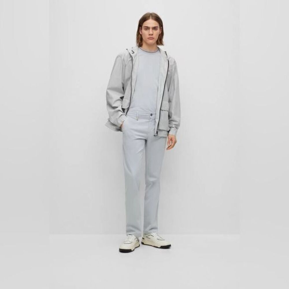 SLIM-FIT TROUSERS IN STRETCH-COTTON SATIN -H